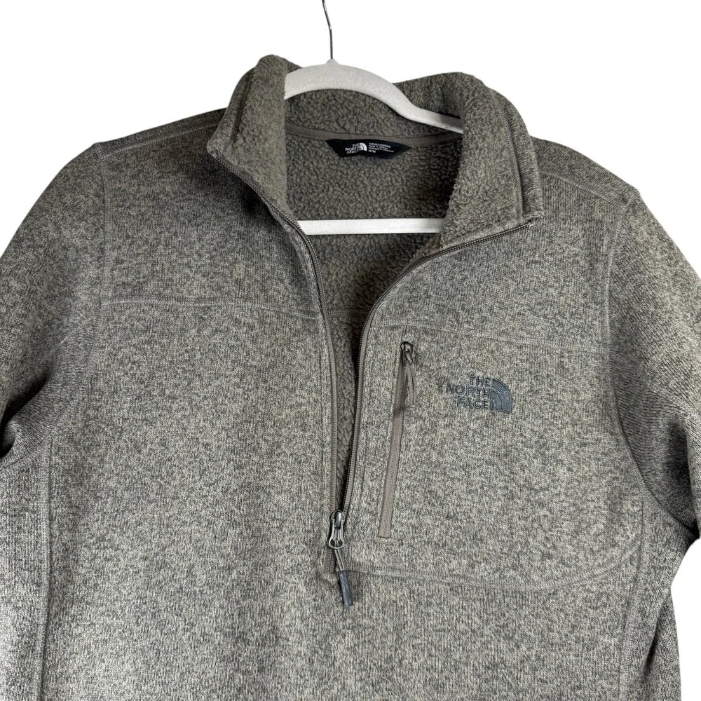 The North Face Mens Gray Quarter Zip Pullover Sweater‎ Fleece Jacket Medium